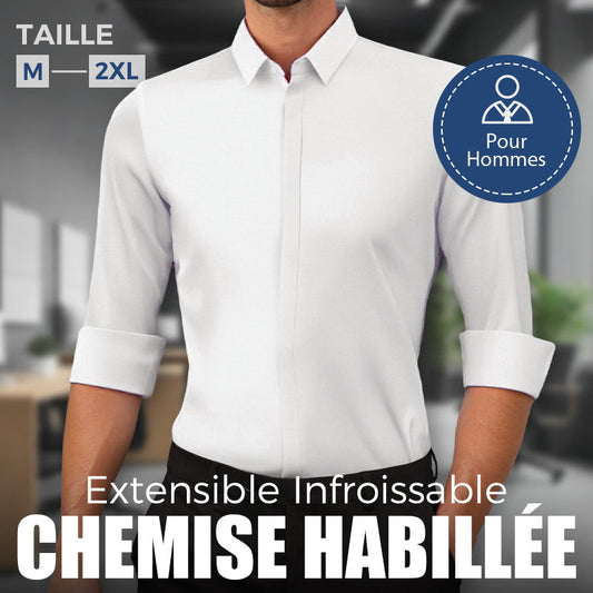 Chemise Habillée Extensible Infroissable pour Hommes