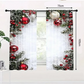 Lot de 2 rideaux de fenêtre de Noël pour décoration intérieure