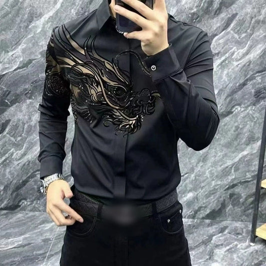 ✨L’élégance masculine réinventée – Chemise Slim Fit à Imprimé Chic ✨