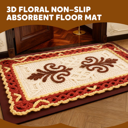 📢📢50% DE RÉDUCTION !!! ✨Tapis de sol absorbant antidérapant style fil floral 3D
