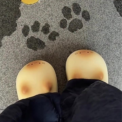 Chaussons adorables et douillets à semelle en forme de patte de chat