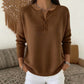 Pull en Maille à Col en V avec Boutons pour Femme