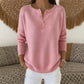 Pull en Maille à Col en V avec Boutons pour Femme