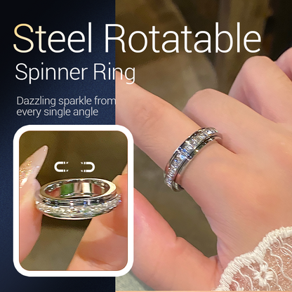 🔥 Bague Rotative en Acier Titane avec Zircone – Élégance, Confort & Anti-Stress 🎄