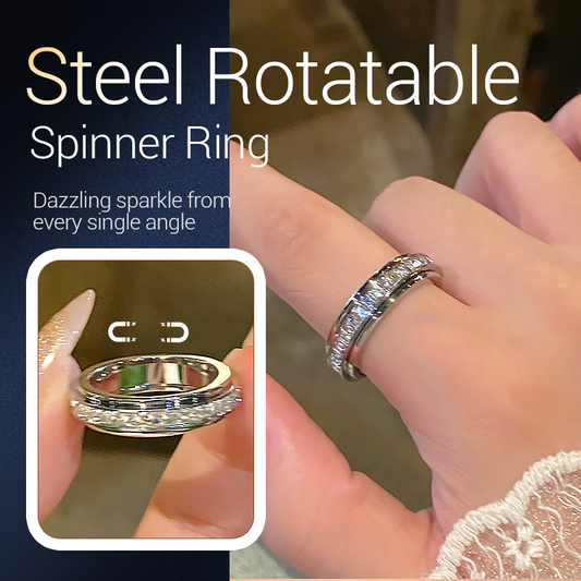 🔥 Bague Rotative en Acier Titane avec Zircone – Élégance, Confort & Anti-Stress 🎄
