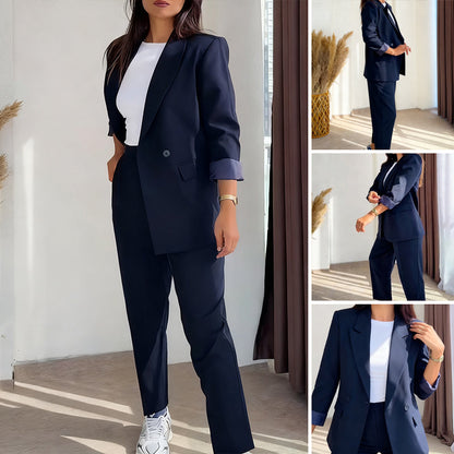 ⏳44 % de réduction pour une durée limitée⏰ Ensemble 2 Pièces Femme – Blazer + Pantalon Classique, Tailles Jusqu’en 5XL