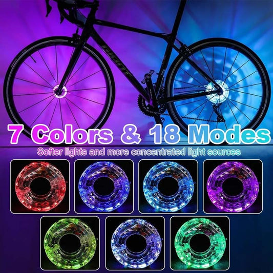 ⏰ Soldes de Noël 50 % de réduction !!🎁✨ Éclairage LED pour moyeu de roue de vélo pour la conduite de nuit