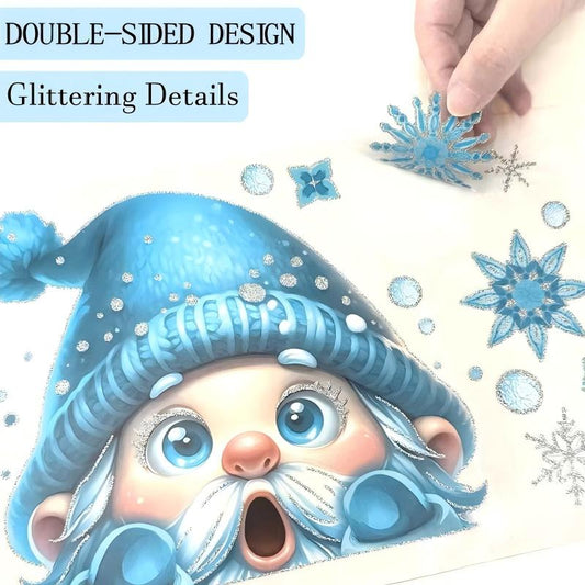 🎄 50% DE RÉDUCTION! ✨ DÉCORATION DE FENÊTRE MAGIQUE DE NOËL - Autocollant Scintillant Sans Colle, Effet Brillant Intérieur/Extérieur, Facile à Appliquer et à Retirer 🎅🌟