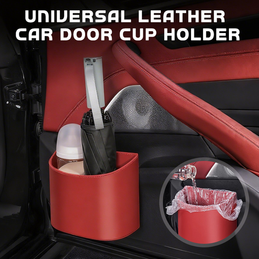 🚗Porte‑gobelet universel en cuir PU pour voiture, fixation sûre, pour bouteilles & téléphones ☕✨