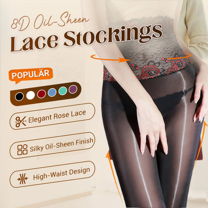 🧦 50% DE RÉDUCTION ! ✨ Lot Avantageux : Bas en Dentelle 8D – Look Brillant, Confort Doux & Idéal pour Cadeau 💝
