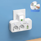 Adaptateur secteur EU avec 4 prises, prise murale multiport avec interrupteur indépendant et petit adaptateur pour veilleuse
