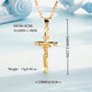 ✨ Collier Crucifix en Or – Motif INRI Détaillé, Chaîne Figaro Ajustable & Finition Éclatante 💛