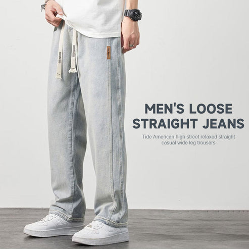 💎  Jeans Droits Amples pour Hommes – Coupe Décontractée, Tissu Respirant & Style Polyvalent 👖