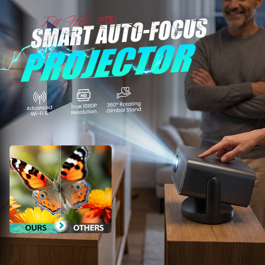 📢📢54% DE RÉDUCTION !! ⏰ Projecteur Full HD avec Mise au Point Automatique Intelligente – Image Ultra-Claire, Correction Trapézoïdale & Haut-Parleurs Intégrés 🏠