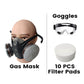 💯Masque à Gaz Double Filtre au Charbon Actif – Protection Anti-Poussière & Gaz Toxiques, Joint Étanche & Lunettes Incluses 🔥🛡️