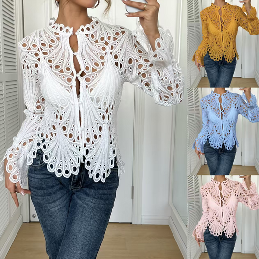 💐50% DE RÉDUCTION ! Haut Dentelle Élégant – Parfait pour Bureau & Sorties 💃🥂【Offre Spéciale】