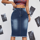 👗 54% DE RÉDUCTION! ✨ Jupe en Jean Taille Haute – Ourlet Effiloché, Coupe A-Line & Denim Stretch, Un Indispensable Vintage Pour Un Style Tendance 🌸