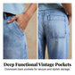🌟 Short en jean large taille haute pour femme – Effet allongeant et délavage vintage – Pantalon court décontracté – Idéal pour l'été, la plage ou une journée de détente 👒