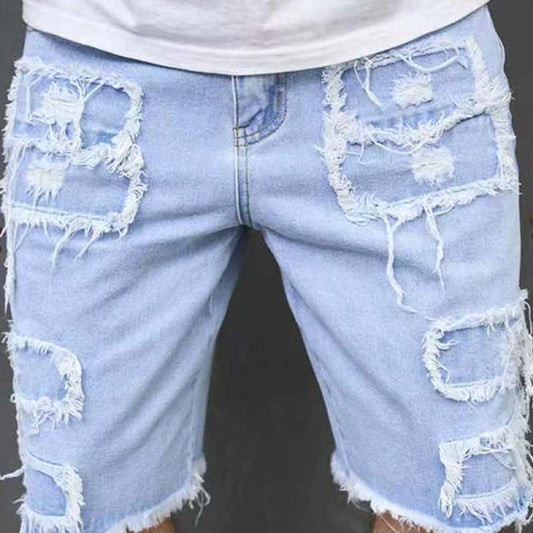 🩳🔥 Short en Jean Déchiré pour Homme – Design Usé & Effiloché, Tissu Respirant & Look Urbain Tendance ✨
