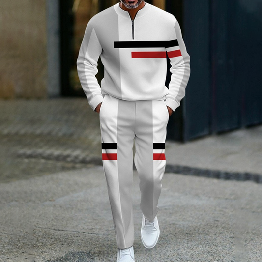 🔥NOUVEAUTÉ 2026 - 38 % DE RÉDUCTION🔥Ensemble de survêtement à demi-zip pour homme, motif color block