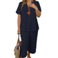 👚 60% DE RÉDUCTION! 🌸 Ensemble Femme Haut Manches Courtes & Pantalon Large – Look Tendance, Tissu Léger & Parfait Pour Le Printemps 💃