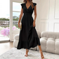 👗50 % de réduction✨Robe longue à col en V avec taille froncée et volants