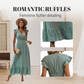 👗50 % de réduction✨Robe longue à col en V avec taille froncée et volants