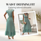 👗50 % de réduction✨Robe longue à col en V avec taille froncée et volants
