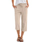 👖 50% DE RÉDUCTION! 🌸 Pantalon Court pour Femme en Mélange Coton-Lin – Léger, Respirant & Parfait Pour Un Look Décontracté En Été ☀️