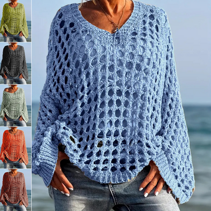✨50 % de réduction 🌸 Nouveauté🌸Haut décontracté unie en crochet pour femme