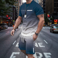 🔥VENTE CHAUDE🔥Ensemble T-shirt à dégradé de couleurs et short pour homme – Confort décontracté au quotidien