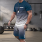 🔥VENTE CHAUDE🔥Ensemble T-shirt à dégradé de couleurs et short pour homme – Confort décontracté au quotidien