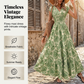 👗 PROMO FLASH : -50% ! 🔥 Robe Longue Femme – Col en V, Imprimé Floral & Taille Froncée, Tissu Léger et Respirant 🍁