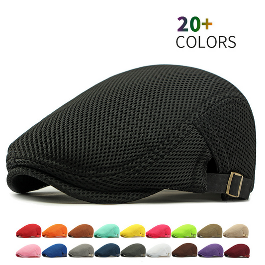 🧢PROMO LIMITÉE 56% DE RÉDUCTION✨Casquette Plate Respirante avec Sangle Réglable – Tissu Mesh, Style Ivy🍂
