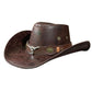 📢📢40% DE RÉDUCTION !! ⏰ ✨ Chapeau de Cowboy Vintage à Large Bord & Lanière – PU, Taille Unique, Réglable ☀️