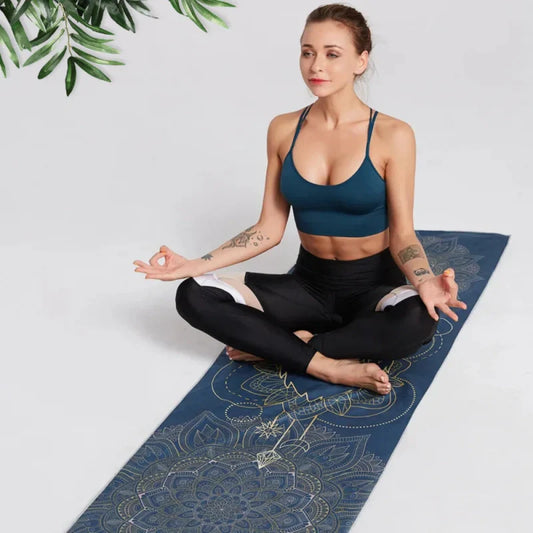 Serviette de yoga antidérapante imprimée et élégante