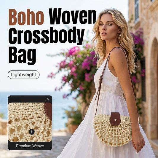 👜PROMO LIMITÉE 50% DE RÉDUCTION✨Sac Bandoulière Tissé – Boho, Main, Poche, Réglable⏰