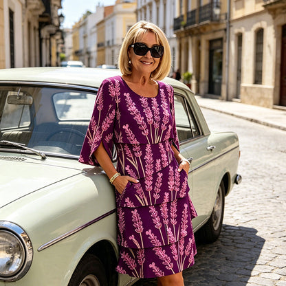 👗🌺 50 % DE RÉDUCTION ! Robe midi chic à volants et à motifs floraux – Romantique, féminine et parfaite pour les grandes occasions ✨