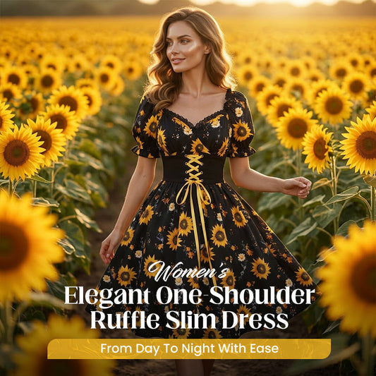 Robe imprimée à manches ballon pour femme