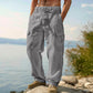 👖🌿 PROMO FLASH 50% ! Pantalon Cargo Homme Coton & Lin – Coupe Loose, Respirant, Poches Multiples, Taille Cordon, 6 Couleurs, 6 Tailles, Parfait Été 🍃