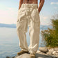 👖🌿 PROMO FLASH 50% ! Pantalon Cargo Homme Coton & Lin – Coupe Loose, Respirant, Poches Multiples, Taille Cordon, 6 Couleurs, 6 Tailles, Parfait Été 🍃