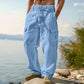 👖🌿 PROMO FLASH 50% ! Pantalon Cargo Homme Coton & Lin – Coupe Loose, Respirant, Poches Multiples, Taille Cordon, 6 Couleurs, 6 Tailles, Parfait Été 🍃