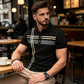 👕 PROMO LIMITÉE 50% DE RÉDUCTION ! ✨ Haut Rayé pour Homme – Col, Manches Courtes ✨