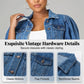 🌞🛍️ NOUVELLE COLLECTION : PROMO FLASH 50% ! Veste Jean Femme Taille Crop & Manches Gigot – Denim Souple, Coupe Flatteuse, Style Vintage Moderne 👒