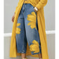 🌸 PROMOTION LIMITÉE 57% DE RÉDUCTION ! ✨ Jean Large Femme Brodé Fleuri – Artisanal, Moderne, Confortable 🌼