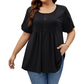 👚 56% DE RÉDUCTION ✨ T-shirt femme à plis devant & manches bouffantes – Doux, respirant & élégant – Parfait pour le bureau, le brunch ou les journées de printemps 🌸