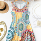 💐 PROMO EXCEPTIONNELLE -50% ! Robe Imprimée Sans Manches – Tissu Coton Léger, Tombé Fluide 🌺💨 【Offre Limitée】
