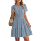 💐 PROMO EXCEPTIONNELLE -50% ! Mini-robe à volants en mousseline – Fluide, aérienne, féminine 🍃💕 【Qualité Premium】