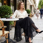💃🌸Pantalon large asymétrique en mousseline pour femme