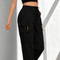 ✨👖 PROMO LIMITÉE 50% ! Pantalon Cargo Femme – Taille à Cordon, Poches, Coupe Droite, 3 Couleurs, Taille S-2XL, Style Athleisure 🏃‍♀️